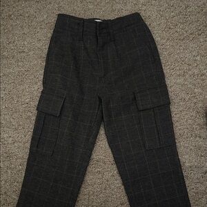 Zara Black Plaid Cargo Pants